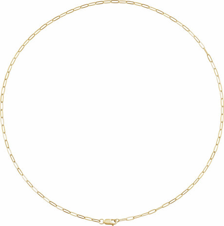 14K Yellow Gold 2.1 mm Paperclip-Style 16" Chain
