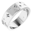 14K White Gold 1/8 CTW Natural Diamond Star Band Size 6