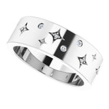14K White Gold 1/8 CTW Natural Diamond Star Band Size 6