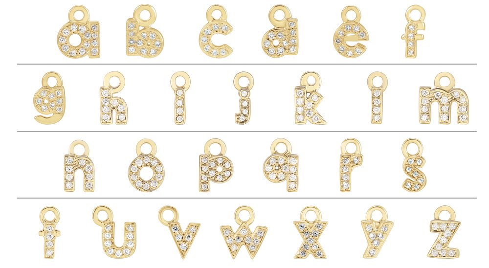 14K Yellow Petite Pavé™ .01 CTW Natural Diamond Initial I Dangle