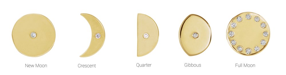 14K Yellow Gold .015 CTW Natural Diamond Moon Phase Ring