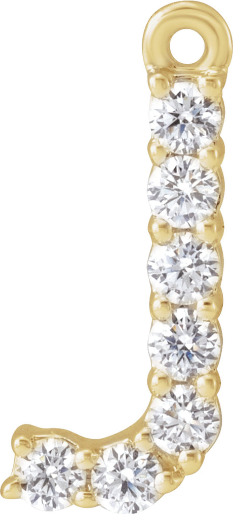 14K Yellow 1/8 CTW Lab-Grown Diamond Initial J Dangle