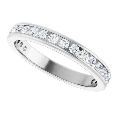 14K White Gold 3/8 CTW Natural Diamond Anniversary Band Size 5.5