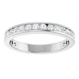 14K White Gold 3/8 CTW Natural Diamond Anniversary Band Size 5.5