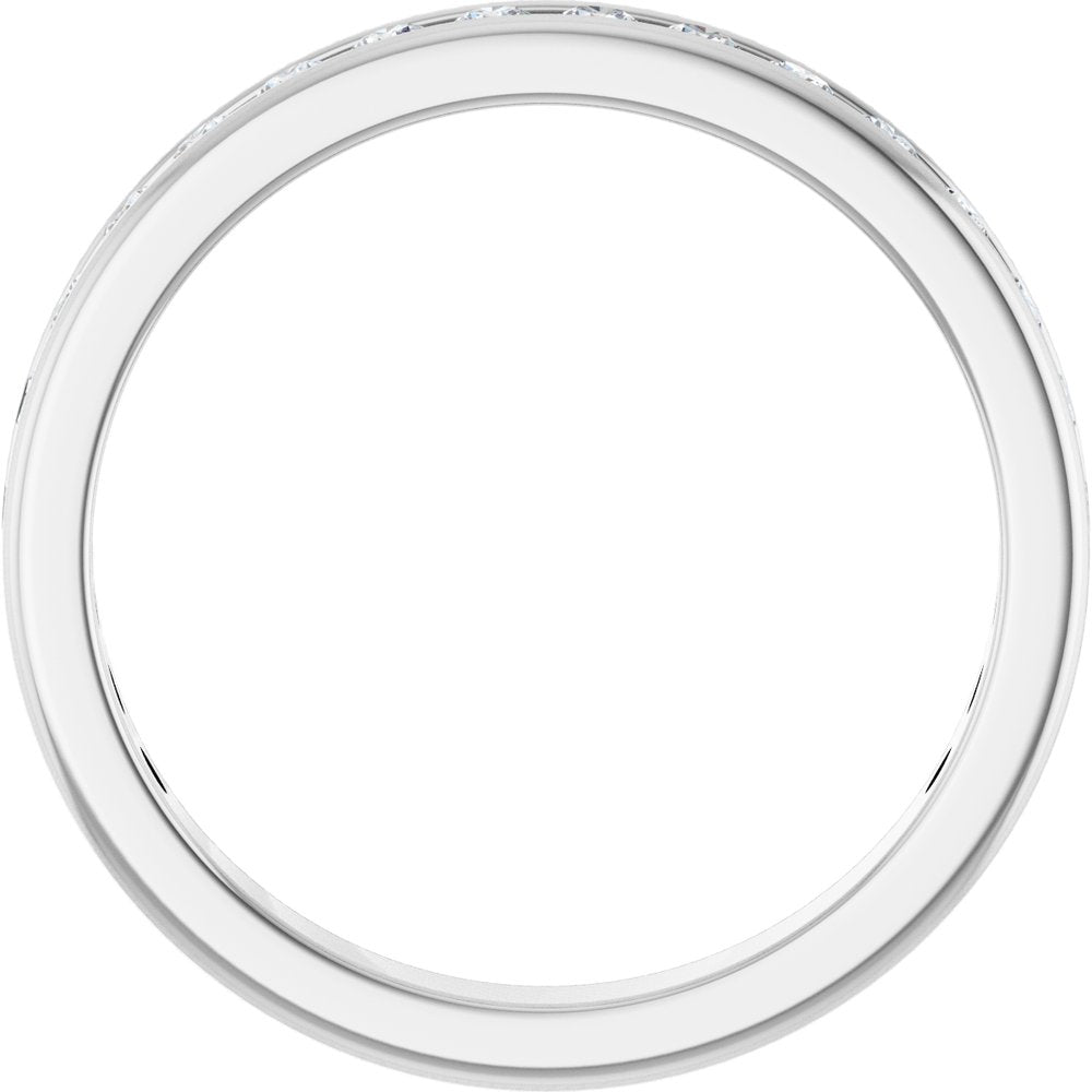 14K White Gold 3/8 CTW Natural Diamond Anniversary Band Size 5.5