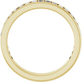14K Yellow Gold 9/10 CTW Natural Diamond Anniversary Band Size 7