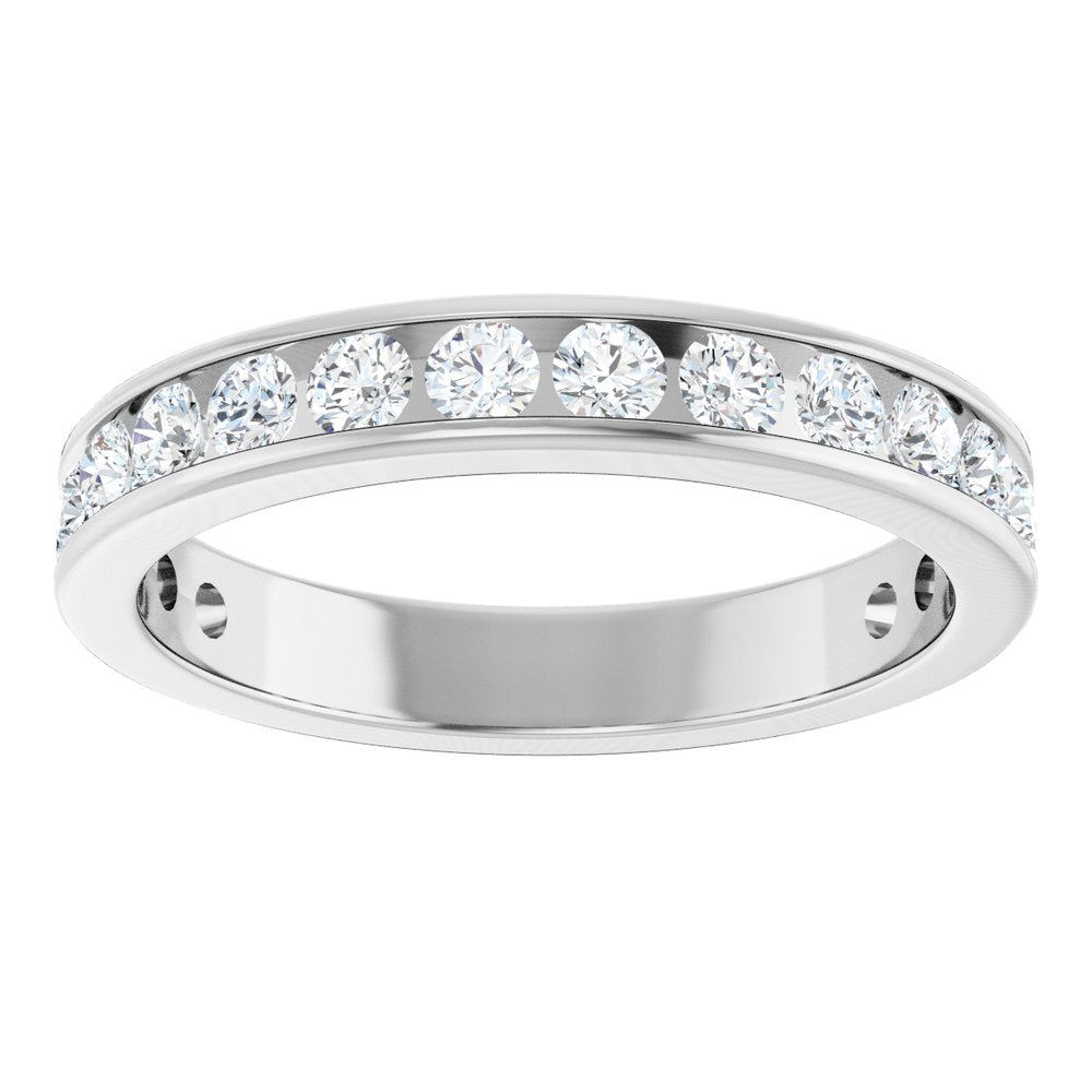 14K White Gold 3/4 CTW Lab-Grown Diamond Anniversary Band Size 7