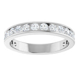 14K White Gold 3/4 CTW Lab-Grown Diamond Anniversary Band Size 7