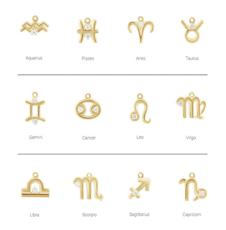 14K Yellow .015 CT Natural Diamond Scorpio Zodiac Dangle