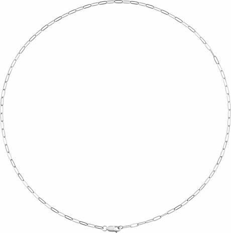 14K White Gold 2.1 mm Paperclip-Style 16" Chain