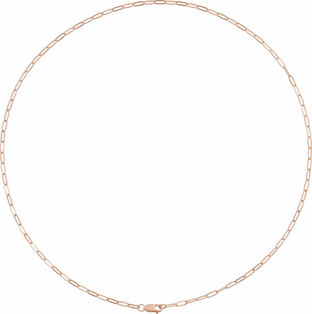 14K Rose 2.1 mm Paperclip-Style 24" Chain