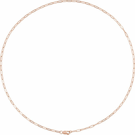 14K Rose 2.1 mm Paperclip-Style 24" Chain