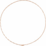 10K Rose 2.1 mm Paperclip-Style 24" Chain