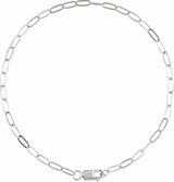 10K White Gold 2.1 mm Paperclip-Style 7" Chain