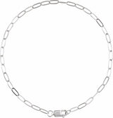 10K White Gold 2.1 mm Paperclip-Style 7" Chain