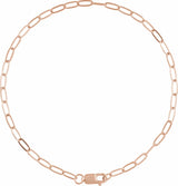 10K Rose Gold 2.1 mm Paperclip-Style 7" Chain