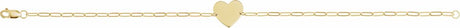 14K Yellow Engravable Heart 7" Bracelet