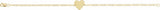 14K Yellow Gold Engravable Heart 7" Bracelet