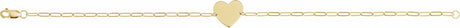 14K Yellow Gold Engravable Heart 7" Bracelet