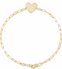 14K Yellow Engravable Heart 7" Bracelet