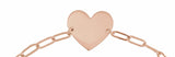 14K Rose Engravable Heart 7" Bracelet