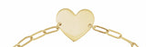 14K Yellow Engravable Heart 7" Bracelet