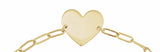 14K Yellow Gold Engravable Heart 7" Bracelet