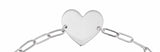 Sterling Silver Engravable Heart 7" Bracelet