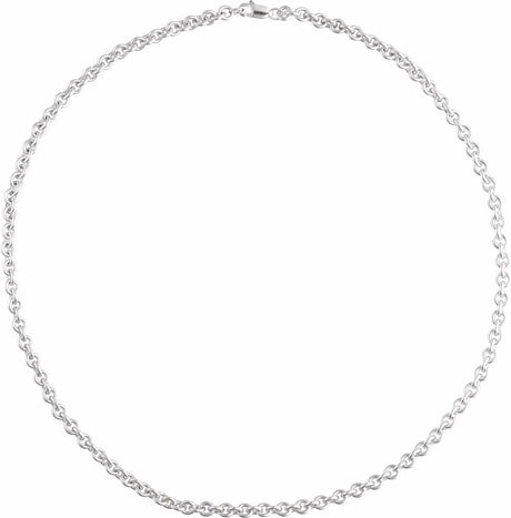 Sterling Silver 4.4 mm Cable 20" Chain