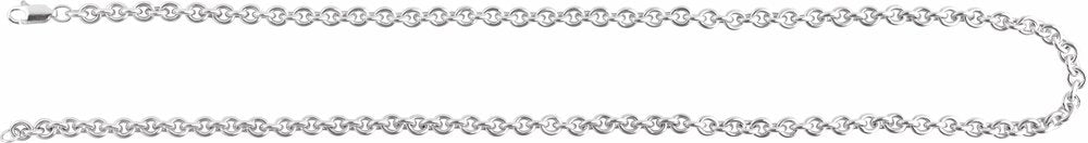 Sterling Silver 4.4 mm Cable 18" Chain