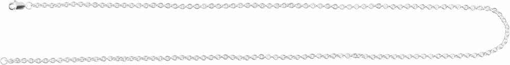 Sterling Silver 2.4 mm Cable 18" Chain