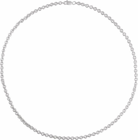 Sterling Silver 4 mm Cable 18" Chain
