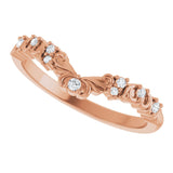 14K Rose .07 CTW Natural Diamond Contour Band