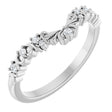 14K White .07 CTW Natural Diamond Contour Band