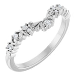14K White .07 CTW Natural Diamond Contour Band