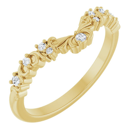 14K Yellow Gold .07 CTW Natural Diamond Contour Band