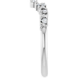 14K White Gold .07 CTW Natural Diamond Contour Band