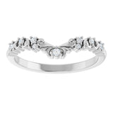 14K White .07 CTW Natural Diamond Contour Band