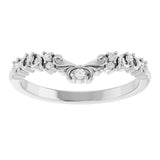 14K White Gold .07 CTW Natural Diamond Contour Band