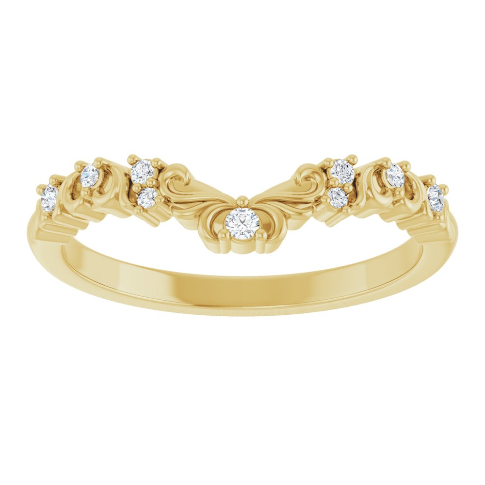 14K Yellow Gold .07 CTW Natural Diamond Contour Band