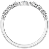 14K White .07 CTW Natural Diamond Contour Band