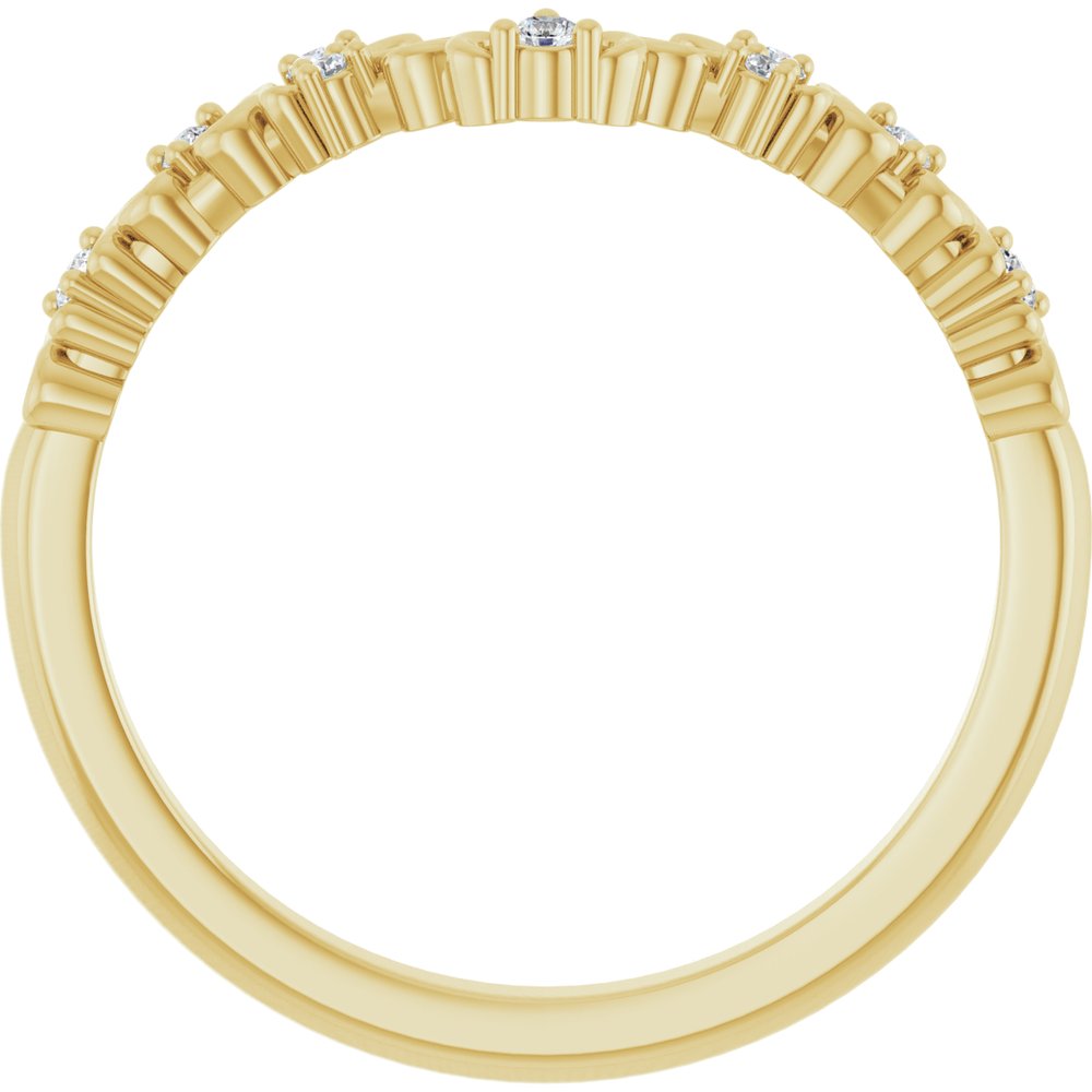 14K Yellow Gold .07 CTW Natural Diamond Contour Band