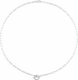 Sterling Silver .04 CTW Natural Diamond Toggle 16" Necklace