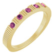 14K Yellow Natural Pink Tourmaline Stackable Ring