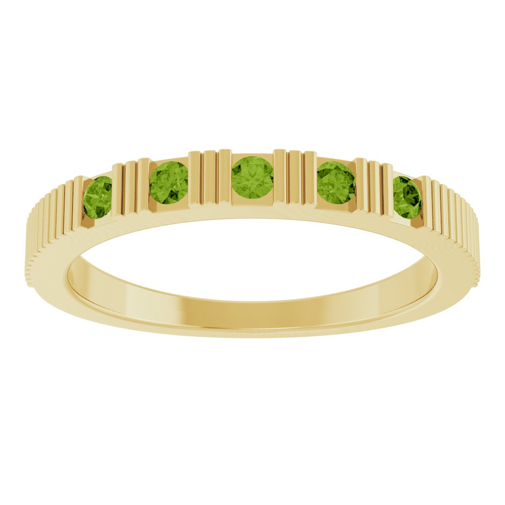 14K Yellow Natural Peridot Stackable Ring