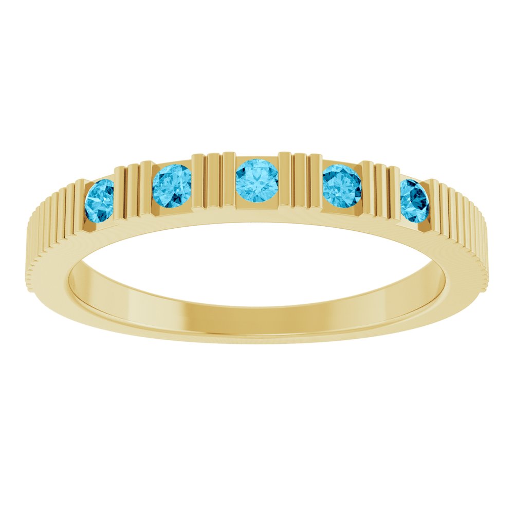 14K Yellow Natural Aquamarine Stackable Ring