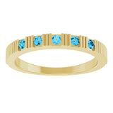 14K Yellow Natural Aquamarine Stackable Ring