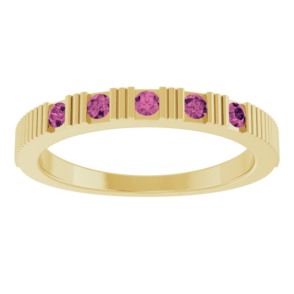 14K Yellow Gold Natural Pink Tourmaline Stackable Ring