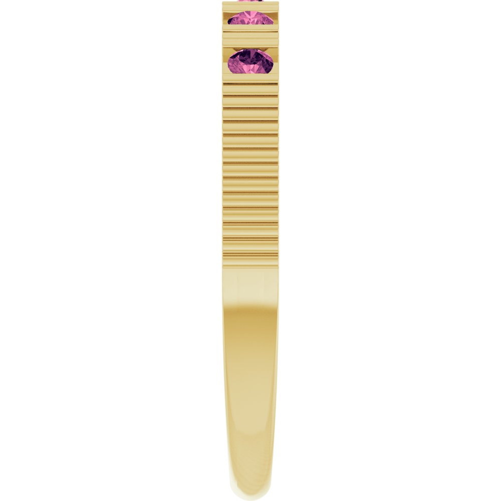 14K Yellow Gold Natural Pink Tourmaline Stackable Ring