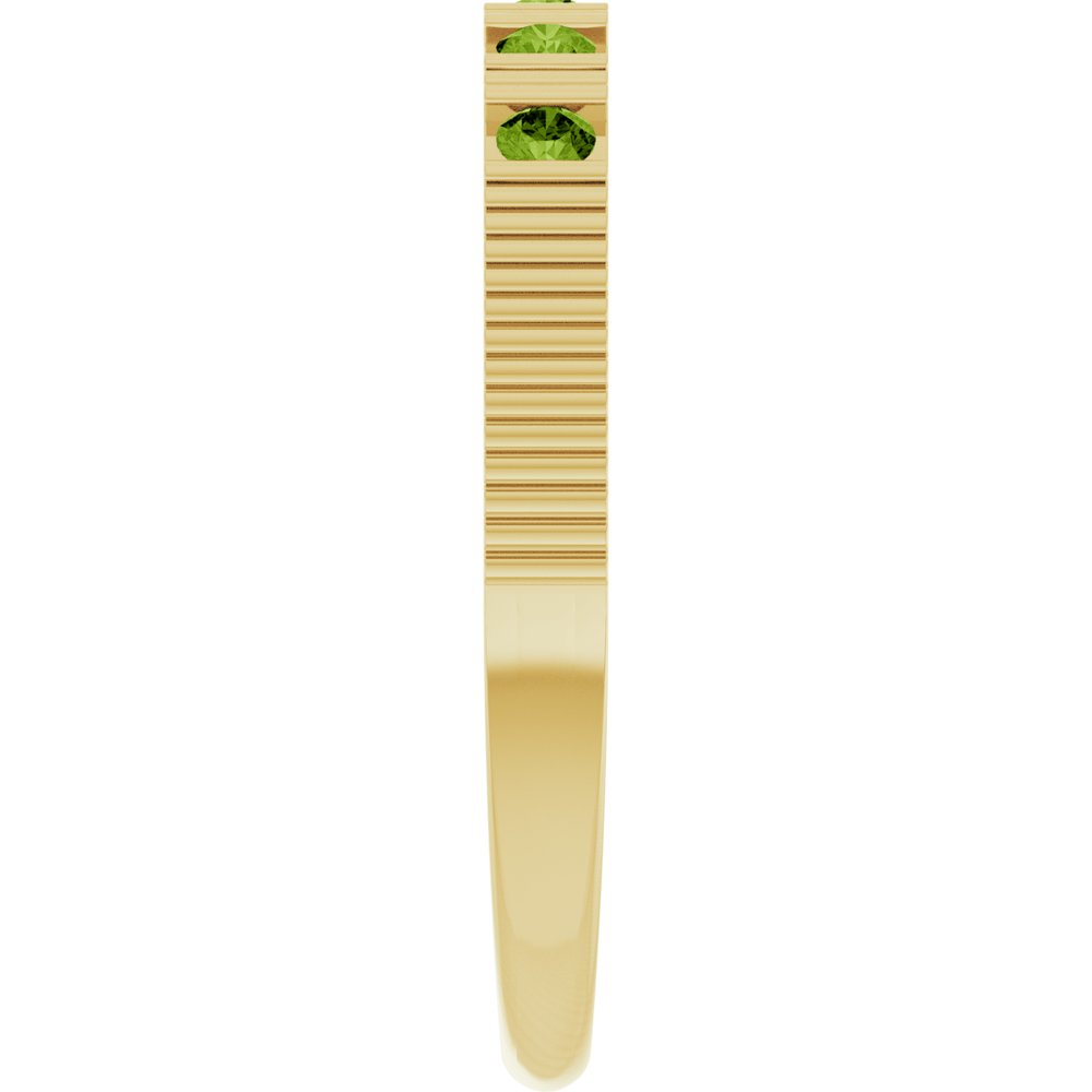 14K Yellow Gold Natural Peridot Stackable Ring